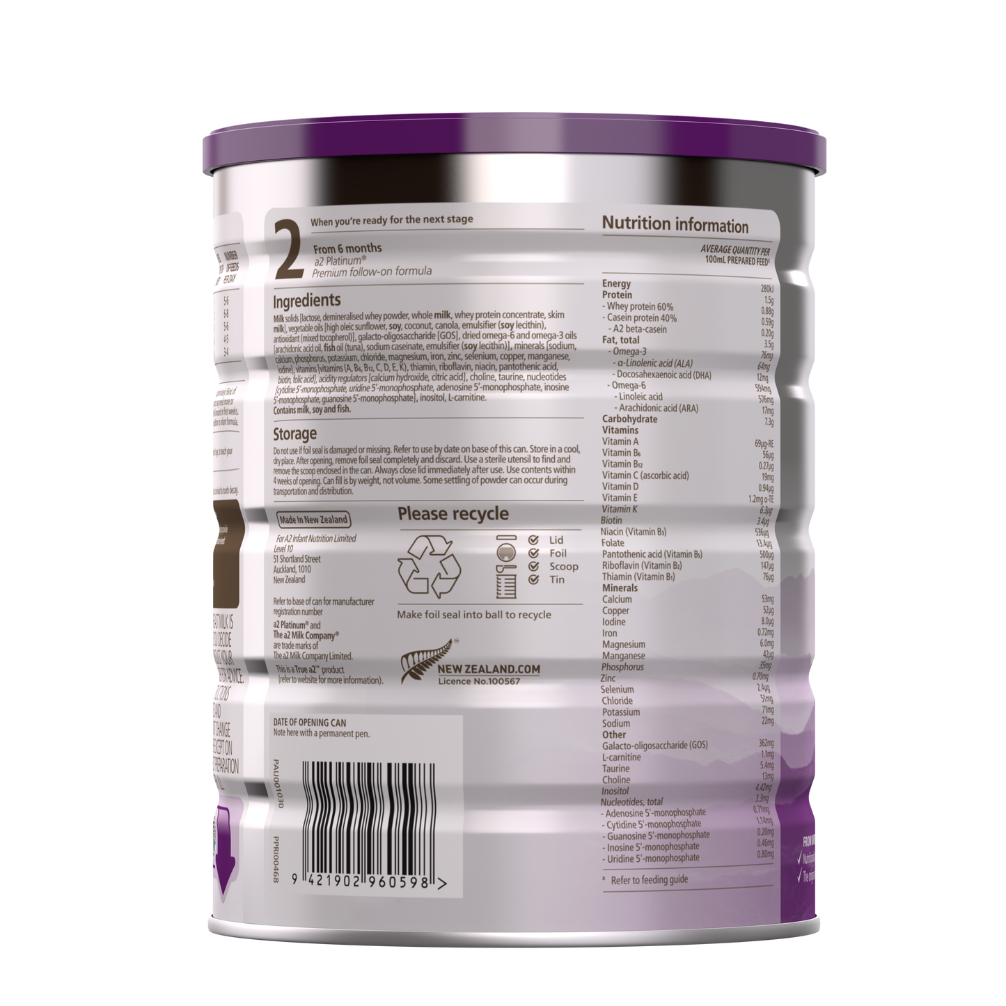 a2 Platinum® Premium infant formula