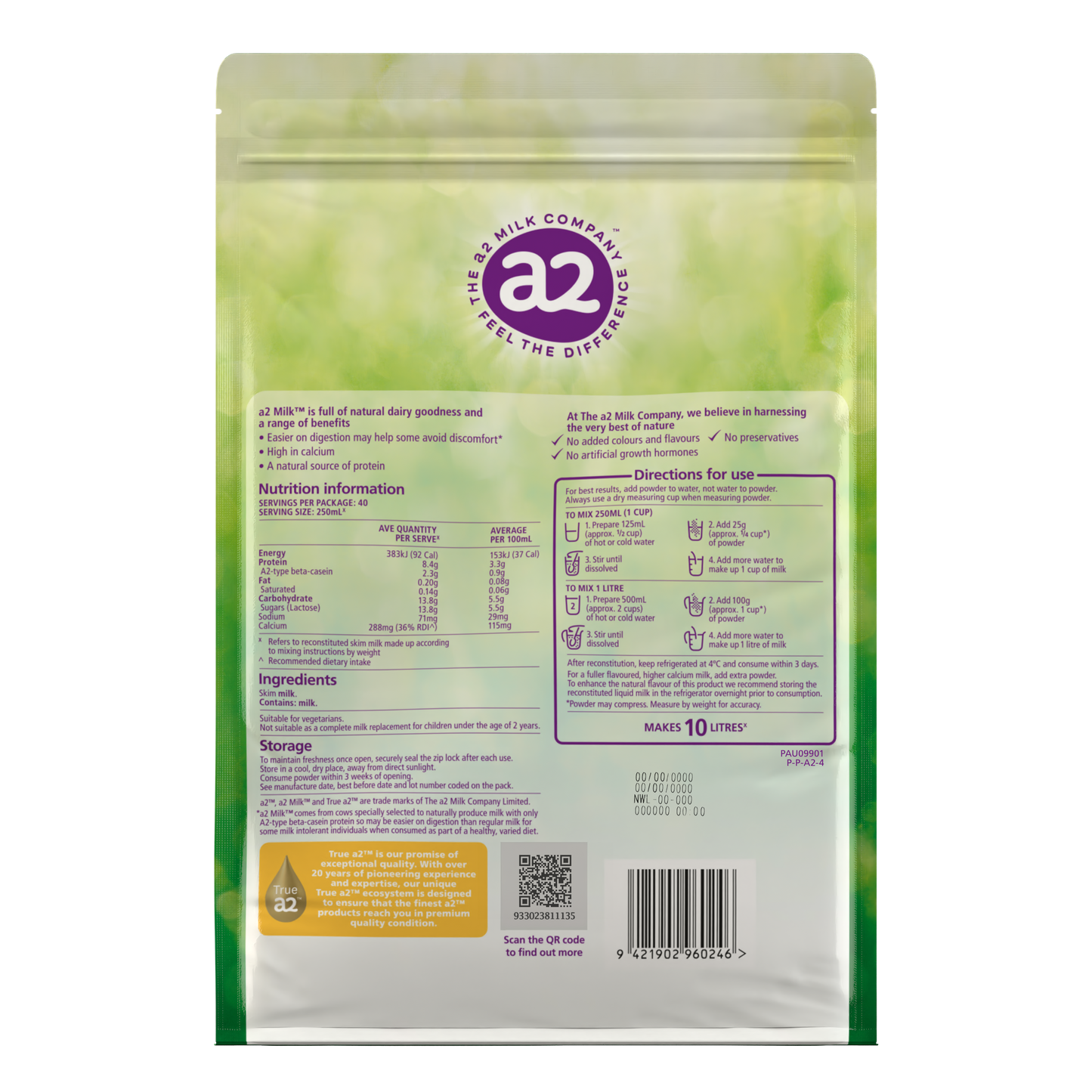 Skim a2 Milk® Premium instant milk powder 1kg